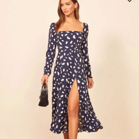 Reformation Sigmund Dress Splatter Print (sz 6) - Picture 6 of 11